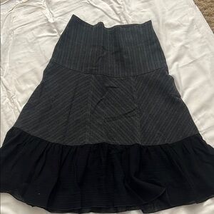 Black Ruffled Tiered Skirt for Casual Wear